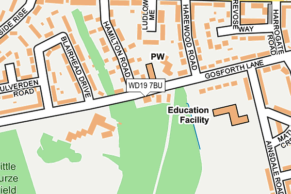 WD19 7BU map - OS OpenMap – Local (Ordnance Survey)