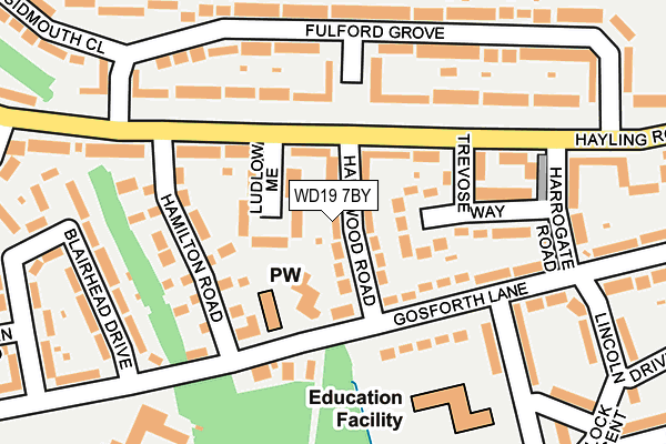 WD19 7BY map - OS OpenMap – Local (Ordnance Survey)