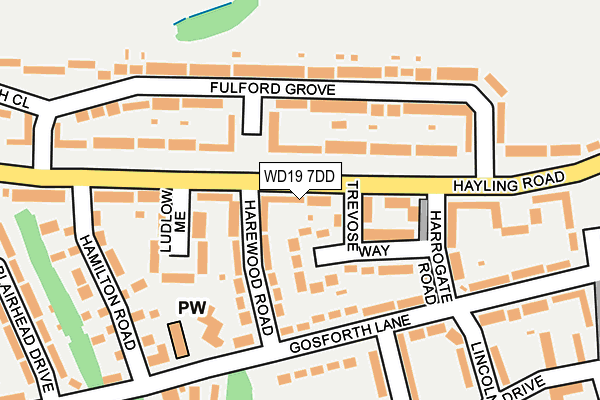 WD19 7DD map - OS OpenMap – Local (Ordnance Survey)