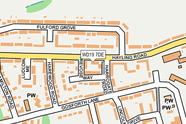 WD19 7DE map - OS OpenMap – Local (Ordnance Survey)
