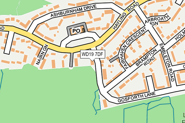 WD19 7DF map - OS OpenMap – Local (Ordnance Survey)