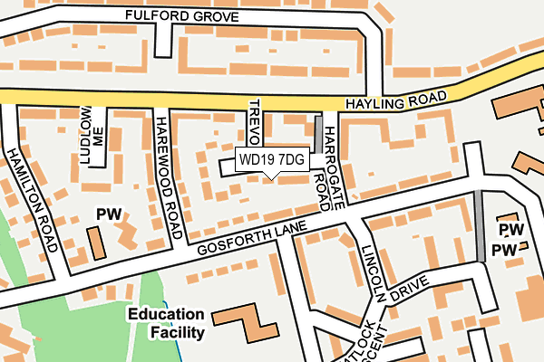 WD19 7DG map - OS OpenMap – Local (Ordnance Survey)