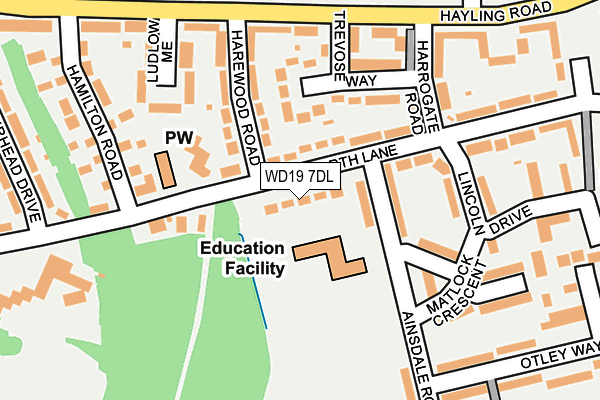 WD19 7DL map - OS OpenMap – Local (Ordnance Survey)