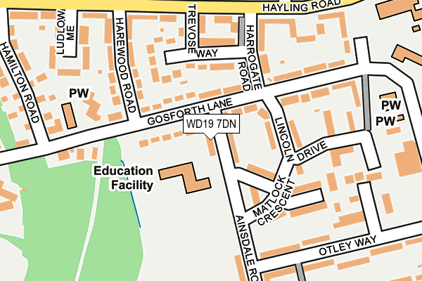WD19 7DN map - OS OpenMap – Local (Ordnance Survey)