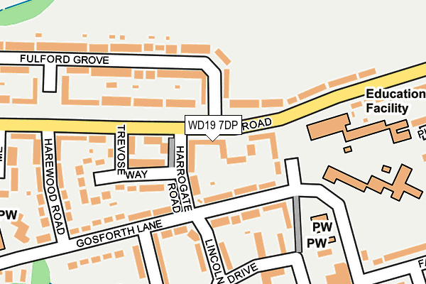 WD19 7DP map - OS OpenMap – Local (Ordnance Survey)