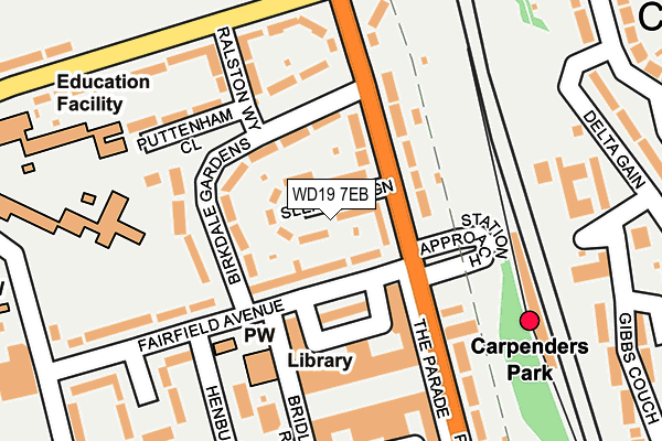 WD19 7EB map - OS OpenMap – Local (Ordnance Survey)