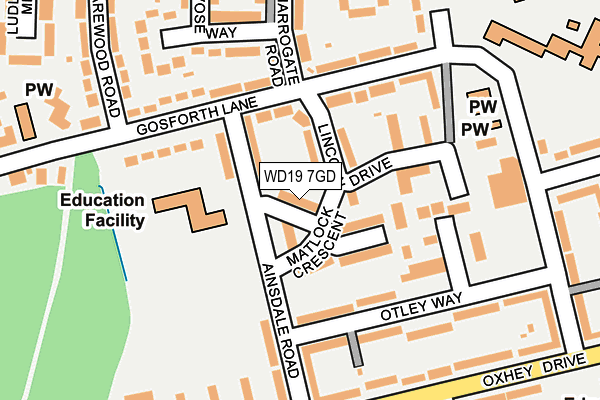 WD19 7GD map - OS OpenMap – Local (Ordnance Survey)