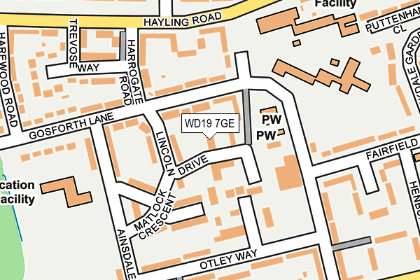 WD19 7GE map - OS OpenMap – Local (Ordnance Survey)