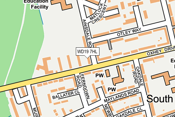 WD19 7HL map - OS OpenMap – Local (Ordnance Survey)