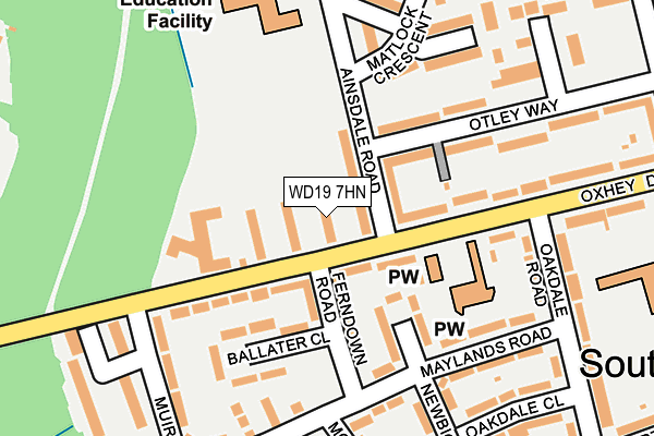 WD19 7HN map - OS OpenMap – Local (Ordnance Survey)
