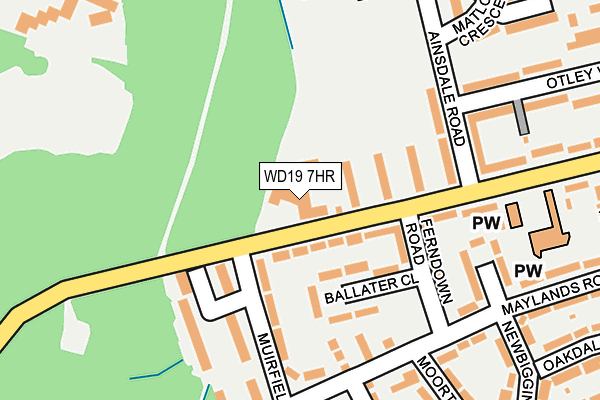 WD19 7HR map - OS OpenMap – Local (Ordnance Survey)