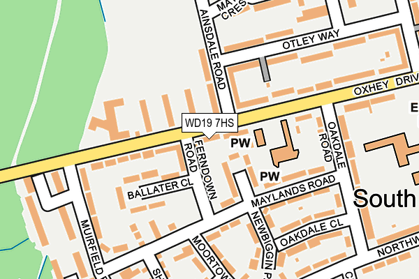 WD19 7HS map - OS OpenMap – Local (Ordnance Survey)
