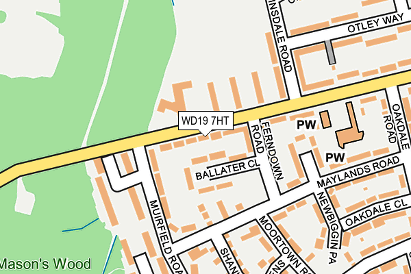 WD19 7HT map - OS OpenMap – Local (Ordnance Survey)