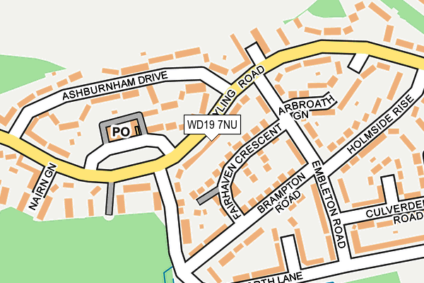 WD19 7NU map - OS OpenMap – Local (Ordnance Survey)