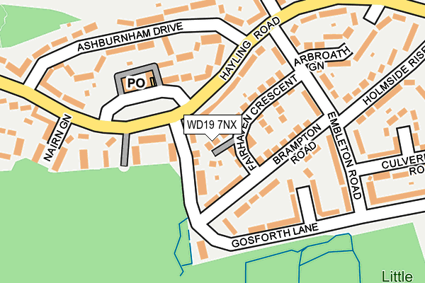 WD19 7NX map - OS OpenMap – Local (Ordnance Survey)
