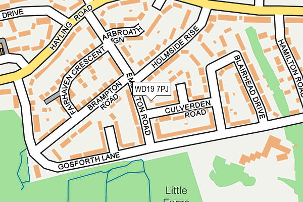 WD19 7PJ map - OS OpenMap – Local (Ordnance Survey)