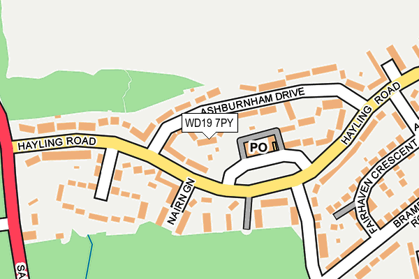 WD19 7PY map - OS OpenMap – Local (Ordnance Survey)