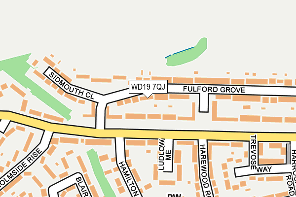 WD19 7QJ map - OS OpenMap – Local (Ordnance Survey)