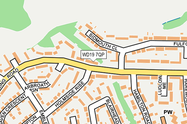 WD19 7QP map - OS OpenMap – Local (Ordnance Survey)
