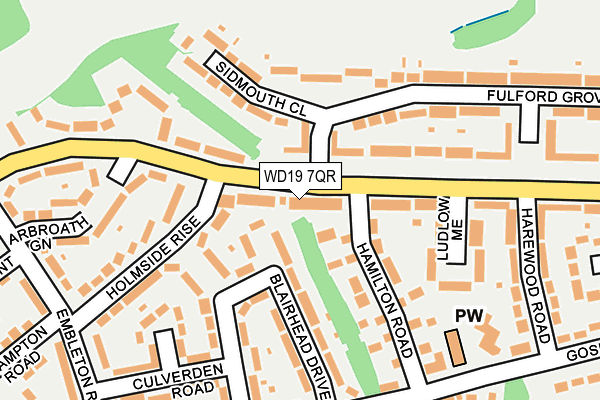 WD19 7QR map - OS OpenMap – Local (Ordnance Survey)