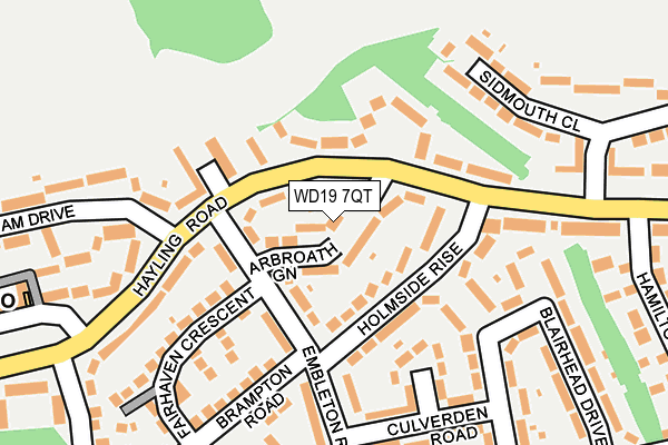 WD19 7QT map - OS OpenMap – Local (Ordnance Survey)