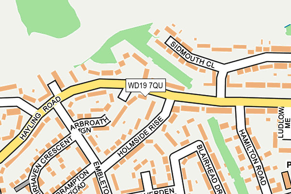 WD19 7QU map - OS OpenMap – Local (Ordnance Survey)