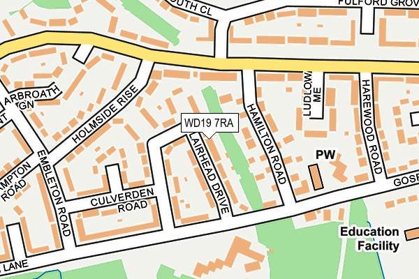WD19 7RA map - OS OpenMap – Local (Ordnance Survey)