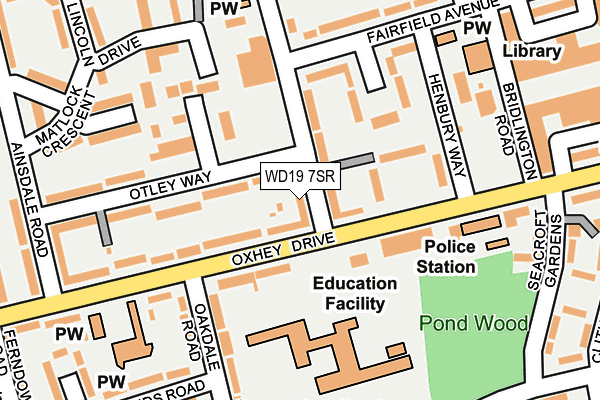 WD19 7SR map - OS OpenMap – Local (Ordnance Survey)