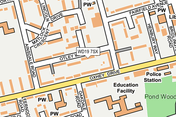 WD19 7SX map - OS OpenMap – Local (Ordnance Survey)