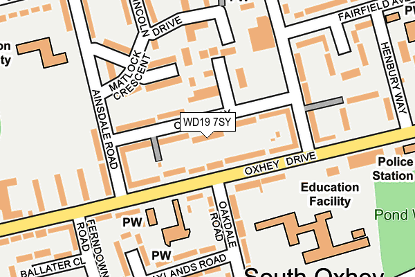 WD19 7SY map - OS OpenMap – Local (Ordnance Survey)