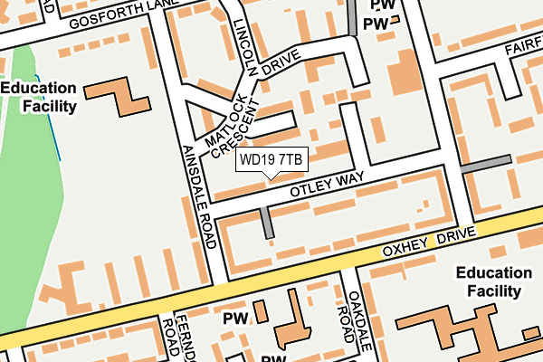WD19 7TB map - OS OpenMap – Local (Ordnance Survey)