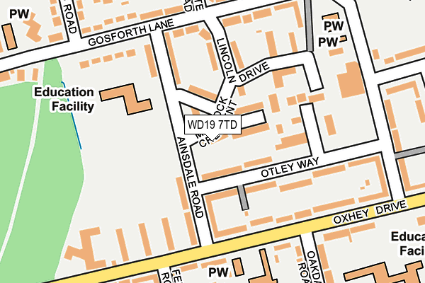 WD19 7TD map - OS OpenMap – Local (Ordnance Survey)