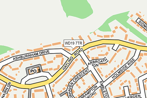 WD19 7TR map - OS OpenMap – Local (Ordnance Survey)