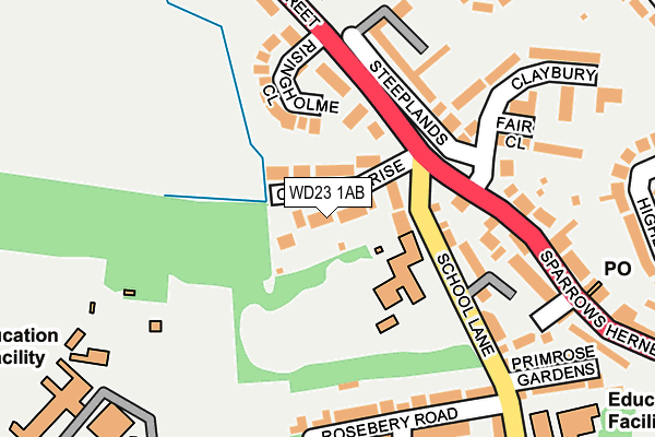 WD23 1AB map - OS OpenMap – Local (Ordnance Survey)