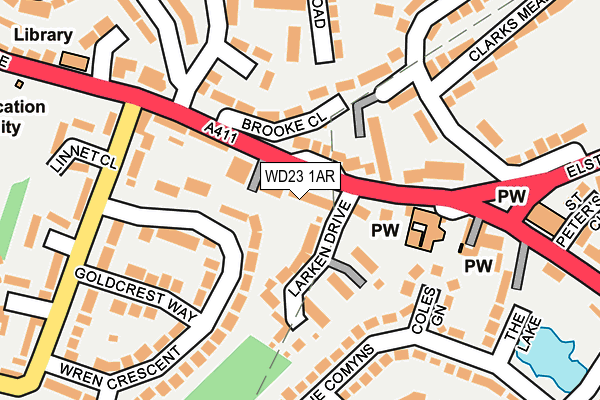 WD23 1AR map - OS OpenMap – Local (Ordnance Survey)