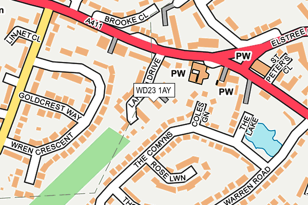 WD23 1AY map - OS OpenMap – Local (Ordnance Survey)