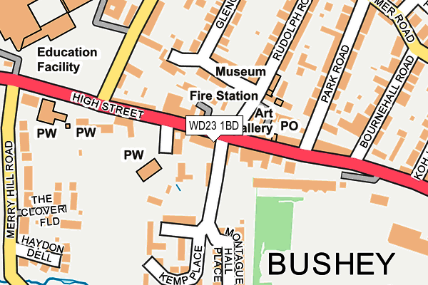 WD23 1BD map - OS OpenMap – Local (Ordnance Survey)