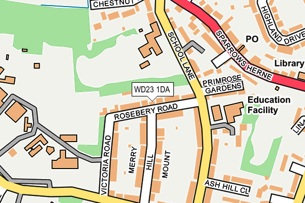 WD23 1DA map - OS OpenMap – Local (Ordnance Survey)