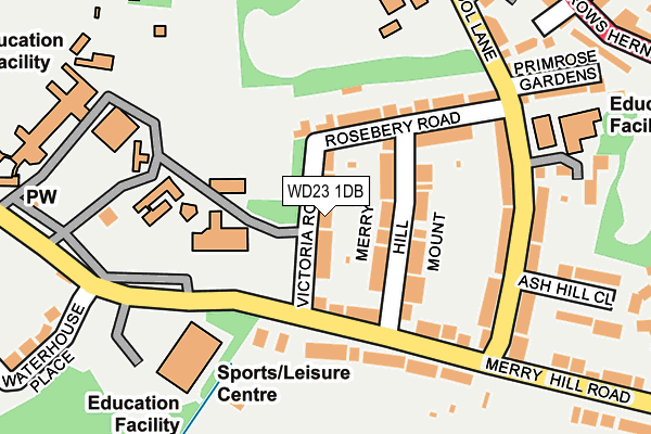 WD23 1DB map - OS OpenMap – Local (Ordnance Survey)