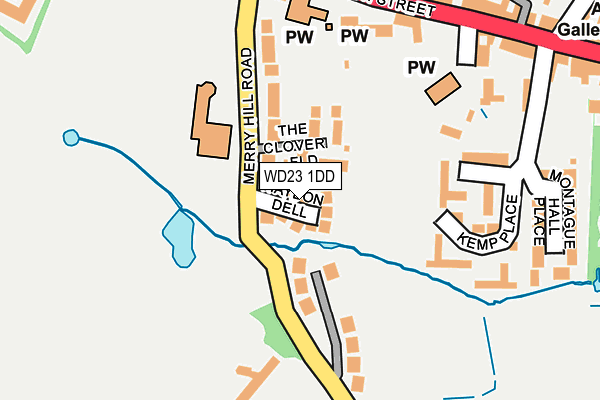 WD23 1DD map - OS OpenMap – Local (Ordnance Survey)