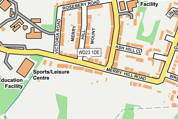 WD23 1DE map - OS OpenMap – Local (Ordnance Survey)