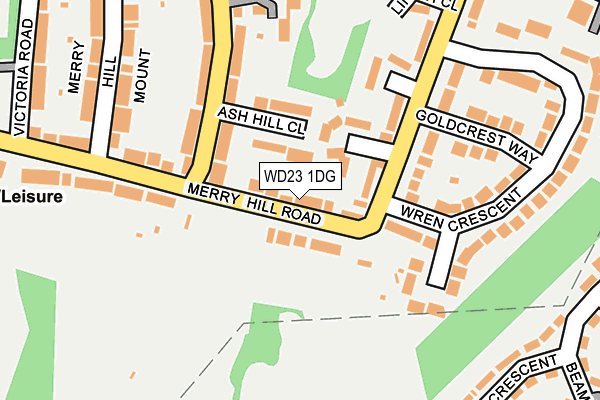 WD23 1DG map - OS OpenMap – Local (Ordnance Survey)
