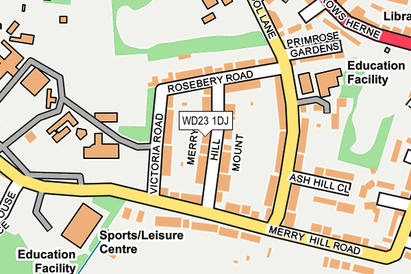 WD23 1DJ map - OS OpenMap – Local (Ordnance Survey)