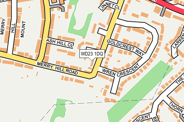 WD23 1DQ map - OS OpenMap – Local (Ordnance Survey)