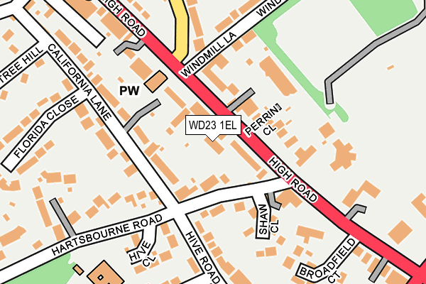 WD23 1EL map - OS OpenMap – Local (Ordnance Survey)