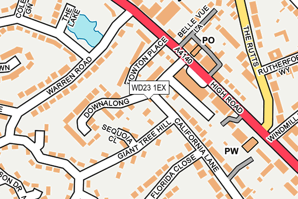 WD23 1EX map - OS OpenMap – Local (Ordnance Survey)
