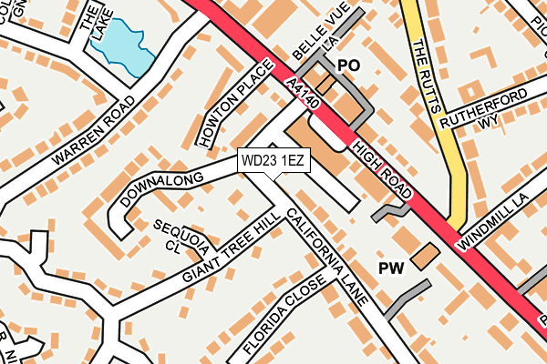 WD23 1EZ map - OS OpenMap – Local (Ordnance Survey)