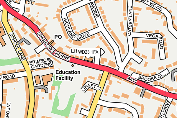 WD23 1FA map - OS OpenMap – Local (Ordnance Survey)