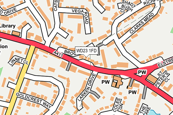 WD23 1FD map - OS OpenMap – Local (Ordnance Survey)