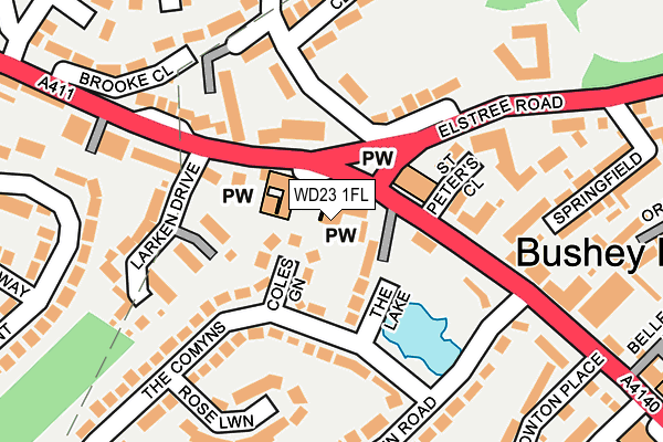 WD23 1FL map - OS OpenMap – Local (Ordnance Survey)
